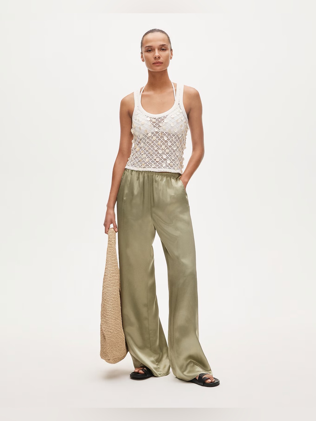 J. Crew Petite Cosmo Pant In Luster Charmeuse In Lakeshore